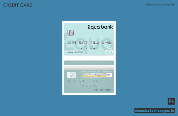 Beispielvorschau der Visa-Debitkarte der Czech Equa Bank